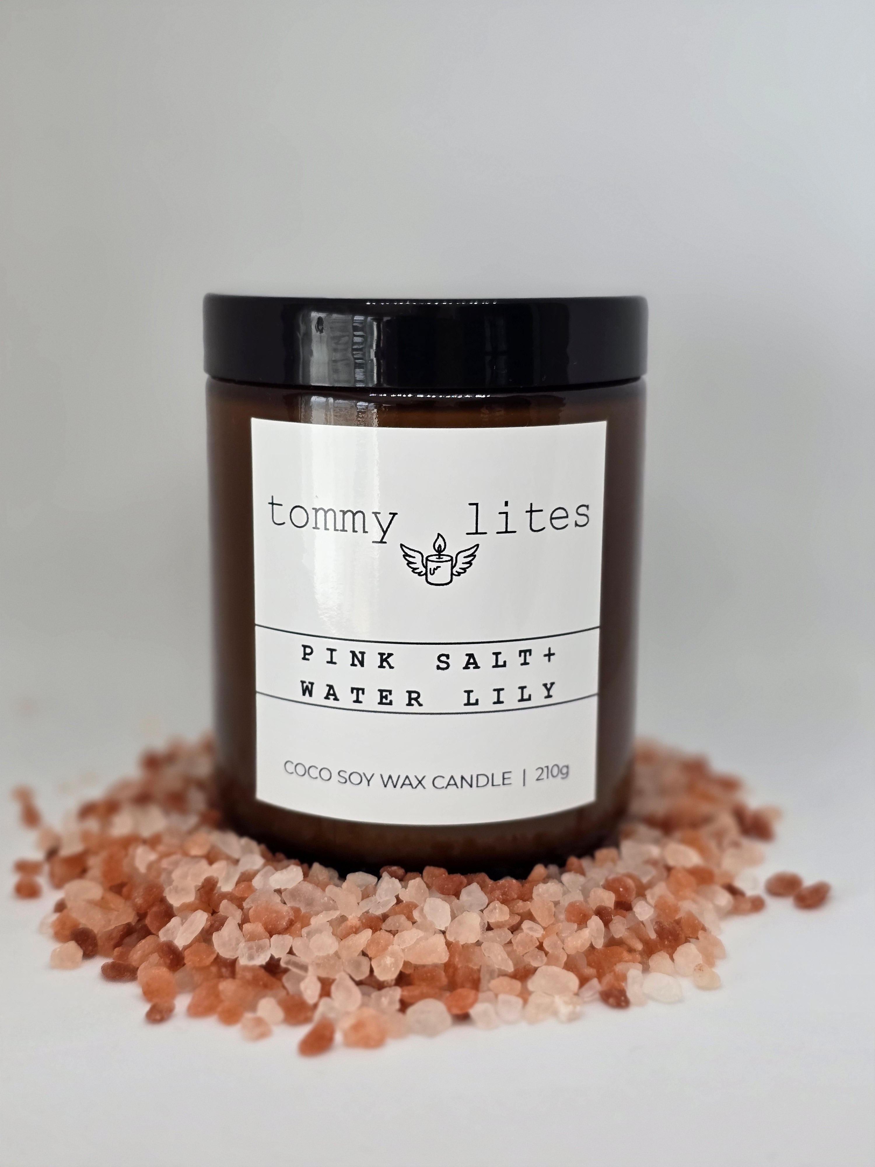Pink Salt and Water Lily Coco Soy wax Candle