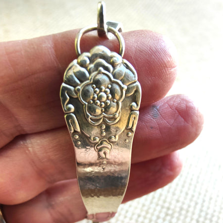 Norwegian Hardanger Sterling Silver Spoon Bracelet | Vintage Floral Nordic Design