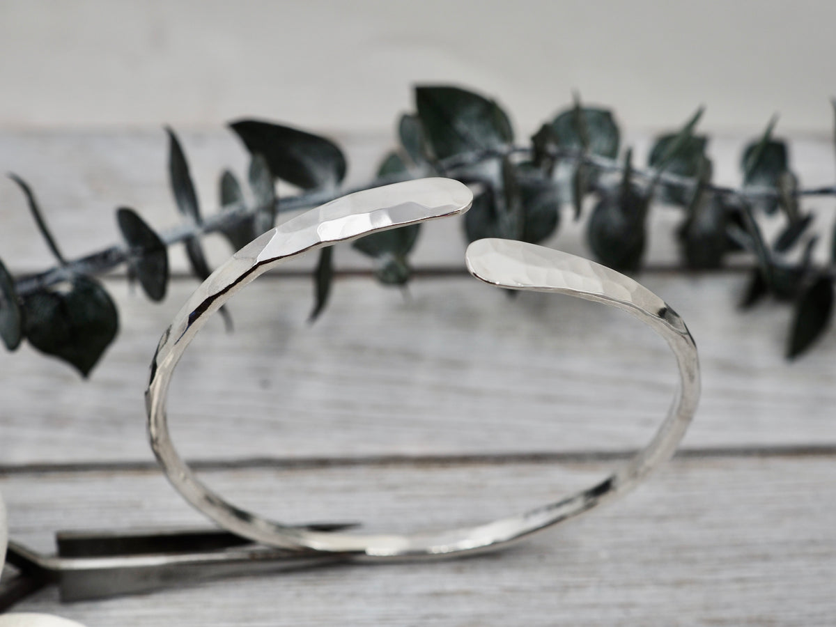 Bronze open bangle | Silver open bangle | Handmade bronze jewellery