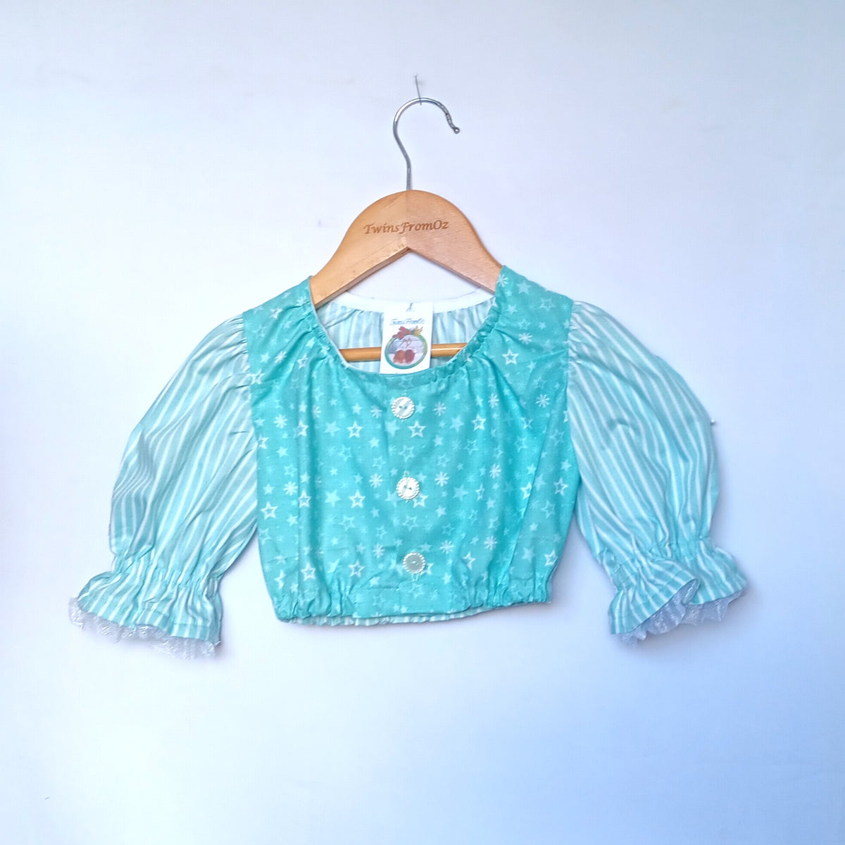 Girls Christmas 2 Piece Pinafore/Dirndl with Crop Top Outfit - Size 6-8
