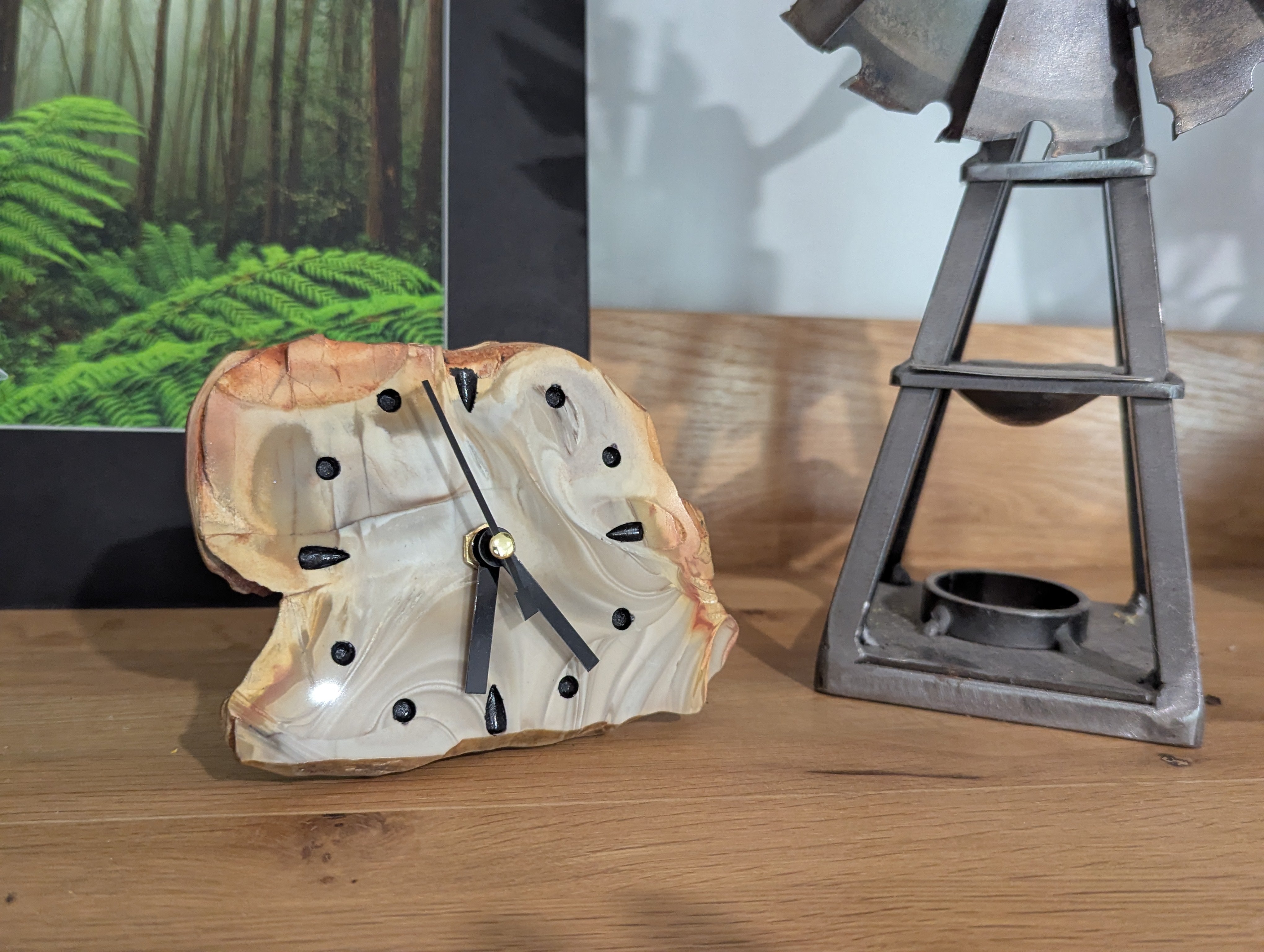 Polished Camooweal Ribbonstone Slab Clock