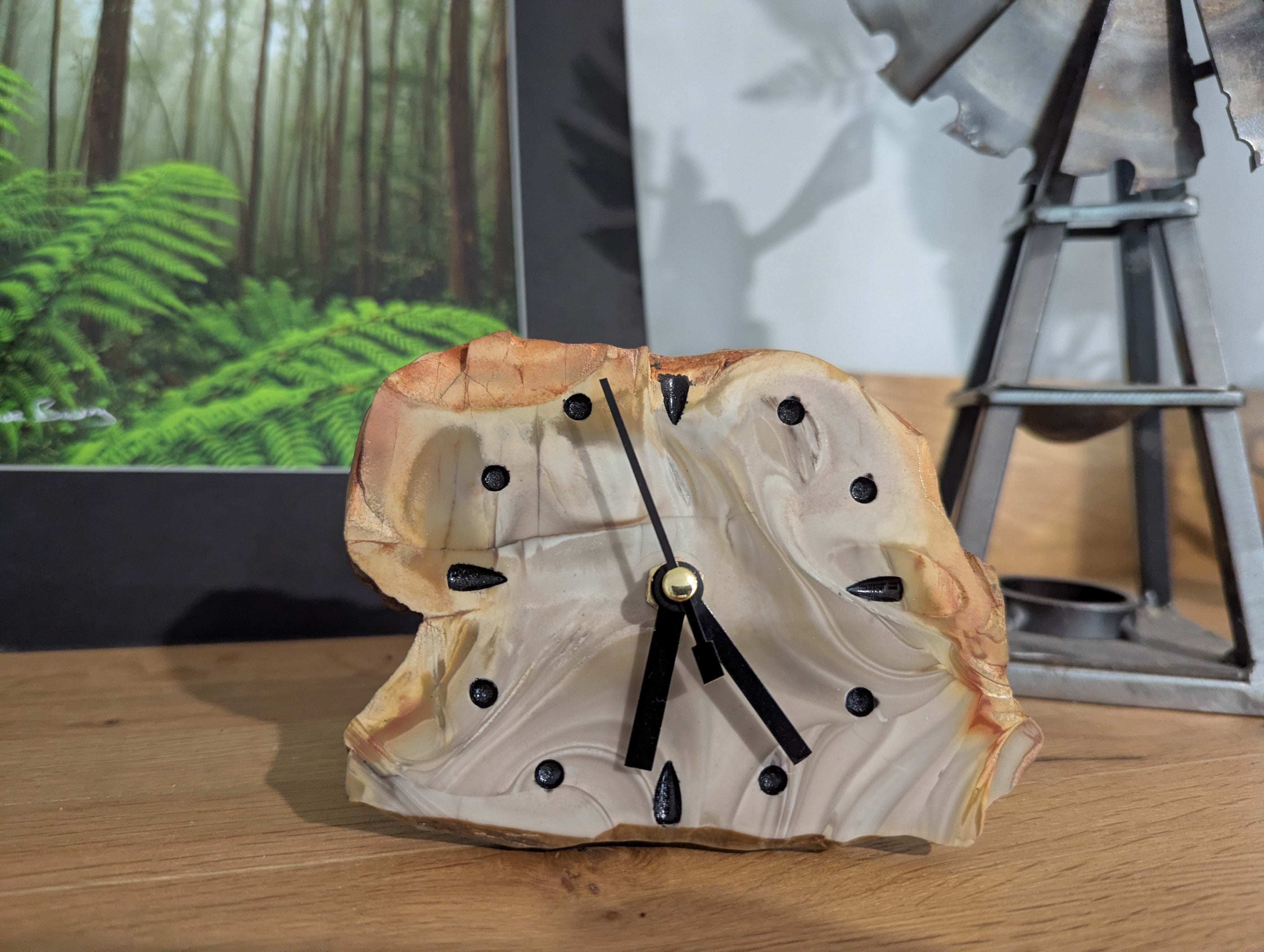 Polished Camooweal Ribbonstone Slab Clock