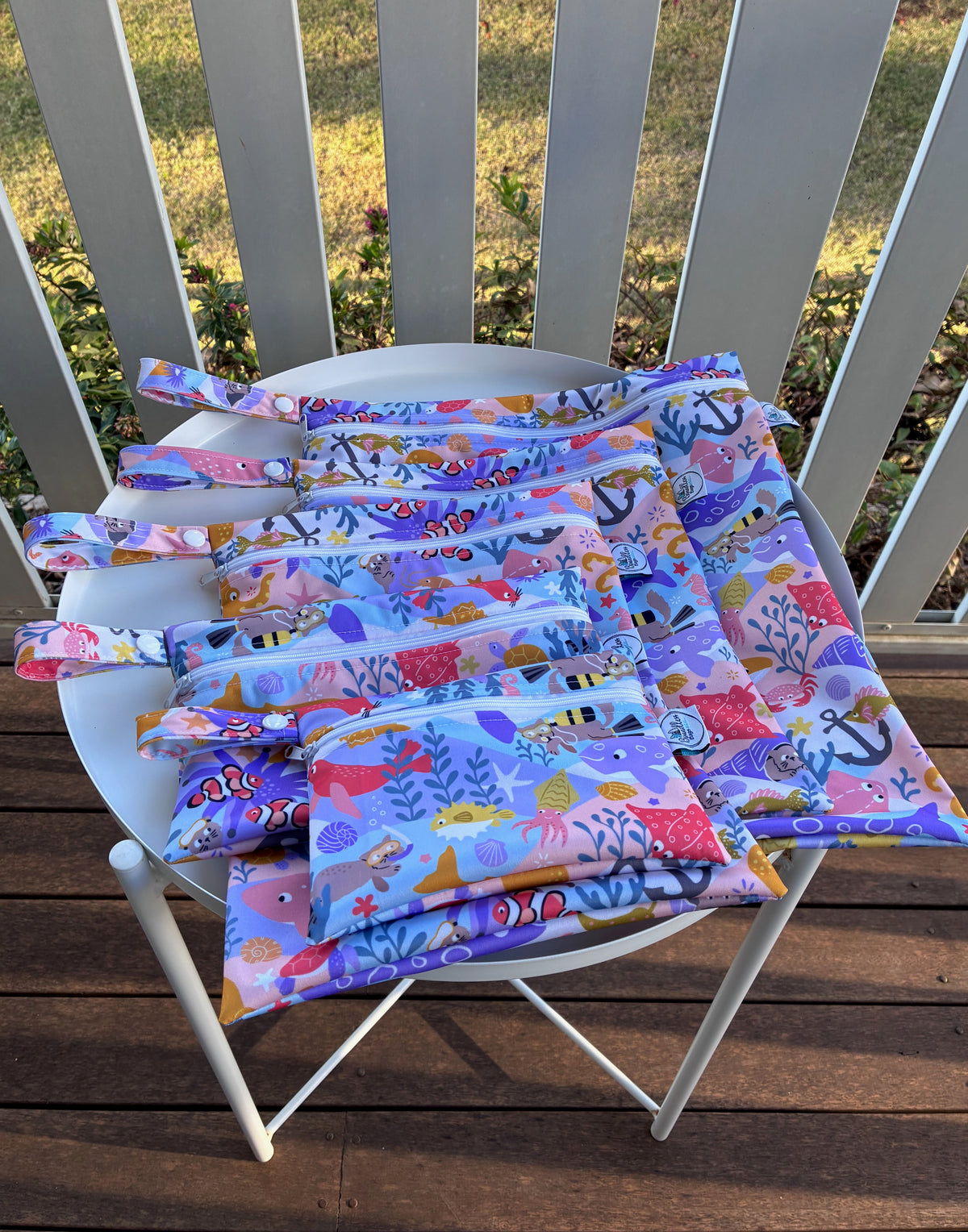 READY MADE Water-resistant wet bags - Underwater Cats Playing Hide and Seek (Ester Muxune)