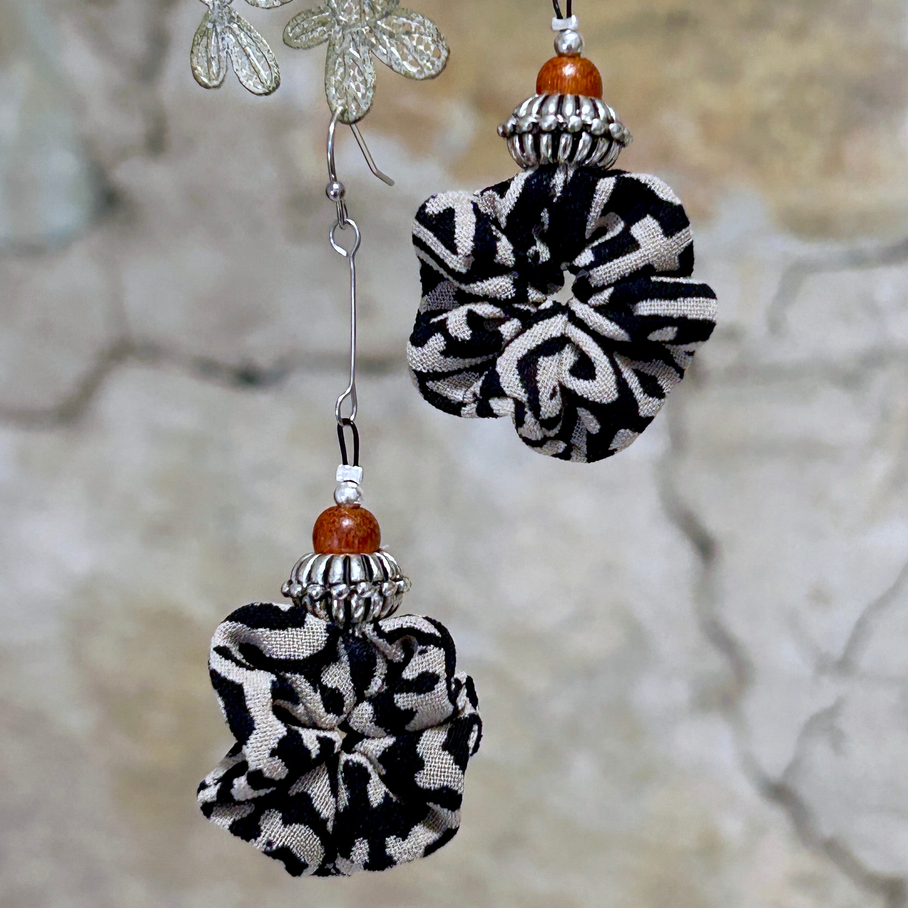 Earrings Earthy Tribal Textile - EE-185