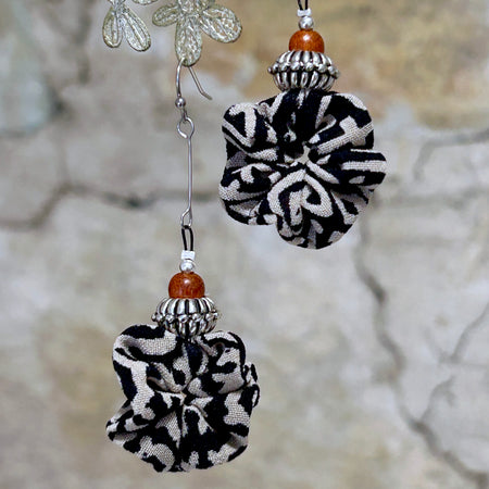 Earrings Earthy Tribal Textile - EE-185