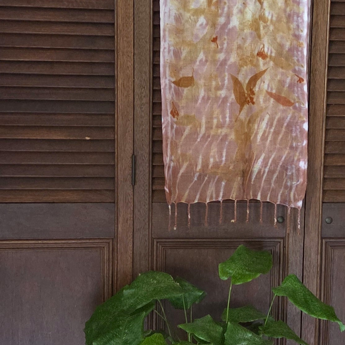 The Tilly - Pure Fine Handloomed Wool Ecoprint Scarf/Wrap