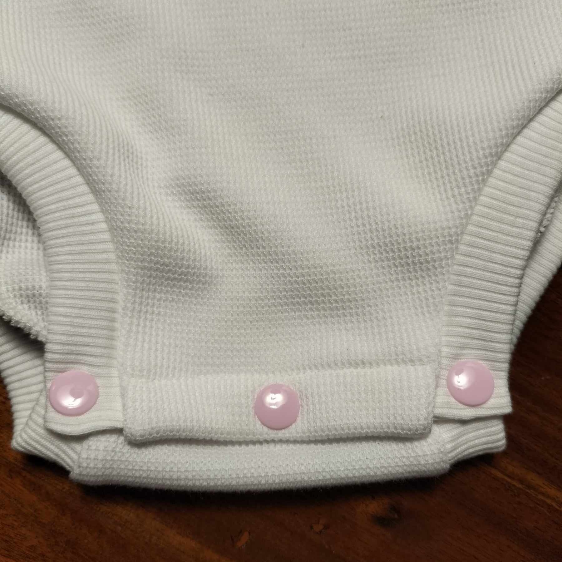 White Waffle Knit Romper Suit with Daisy