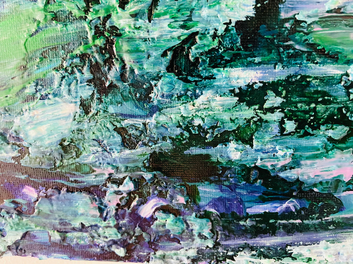 Water Lilies Encore Painting, Abstract Acrylic Wall Art by Margo Humphries