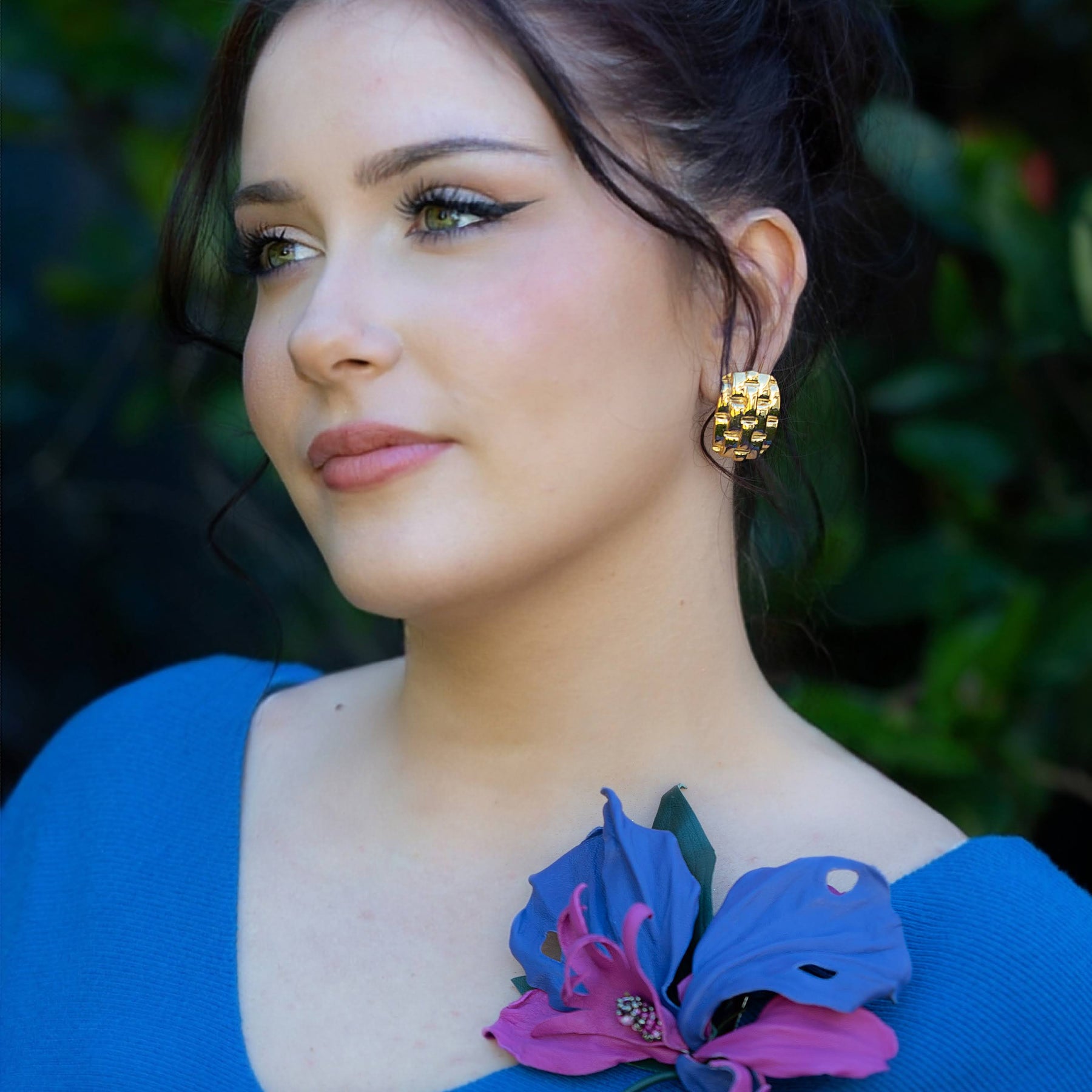Leather Orchid “Midnight Bloom”, Flower Brooch, hair hat  clip, corsage