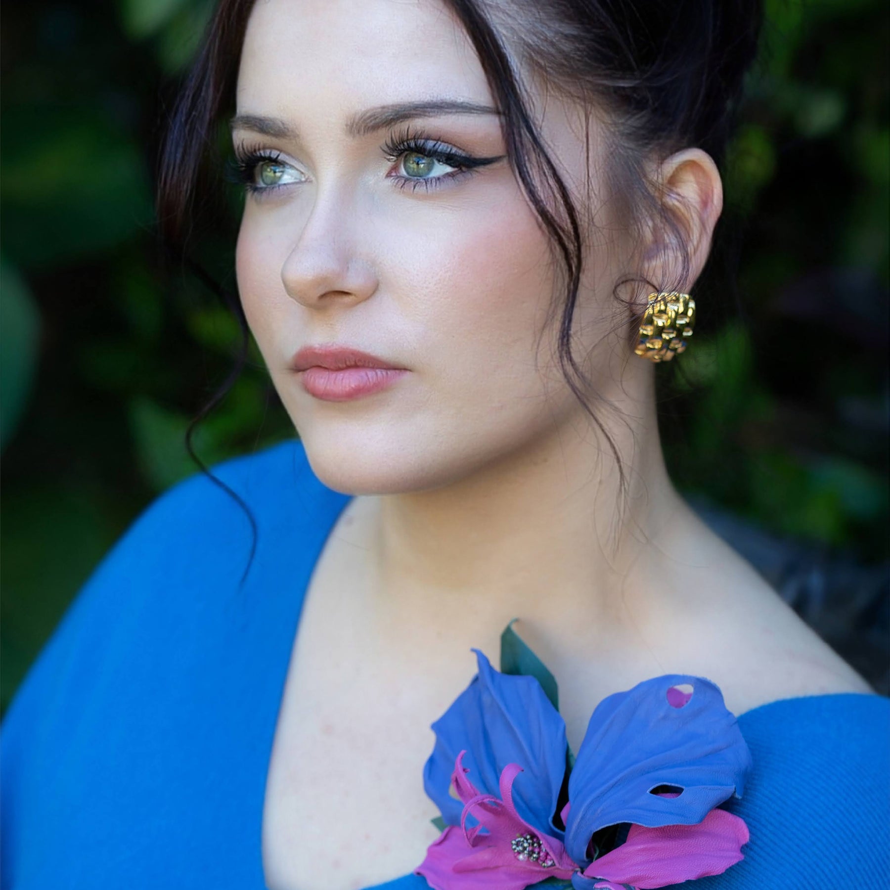 Leather Orchid “Midnight Bloom”, Flower Brooch, hair hat  clip, corsage
