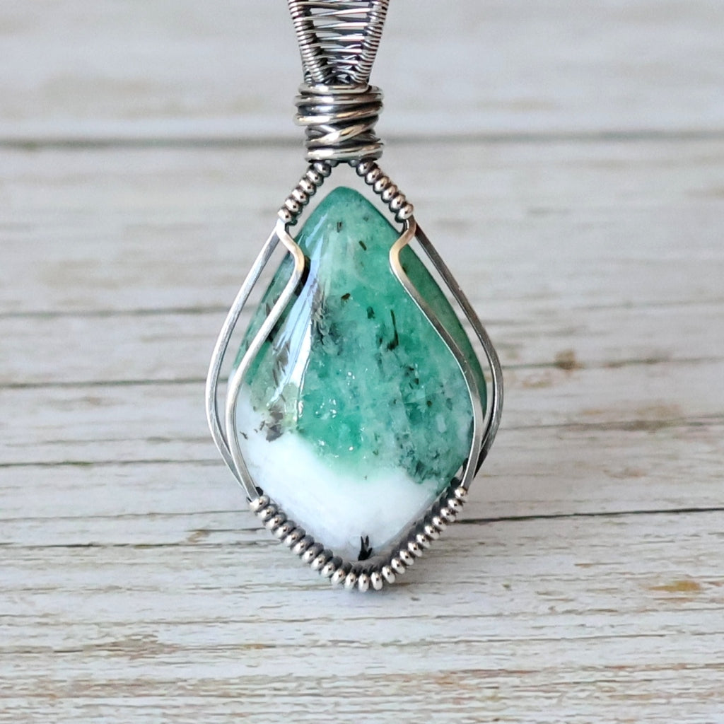 Sterling Silver Emerald Pendant ~ May Birthstone ~ Talisman of Love and Compassion