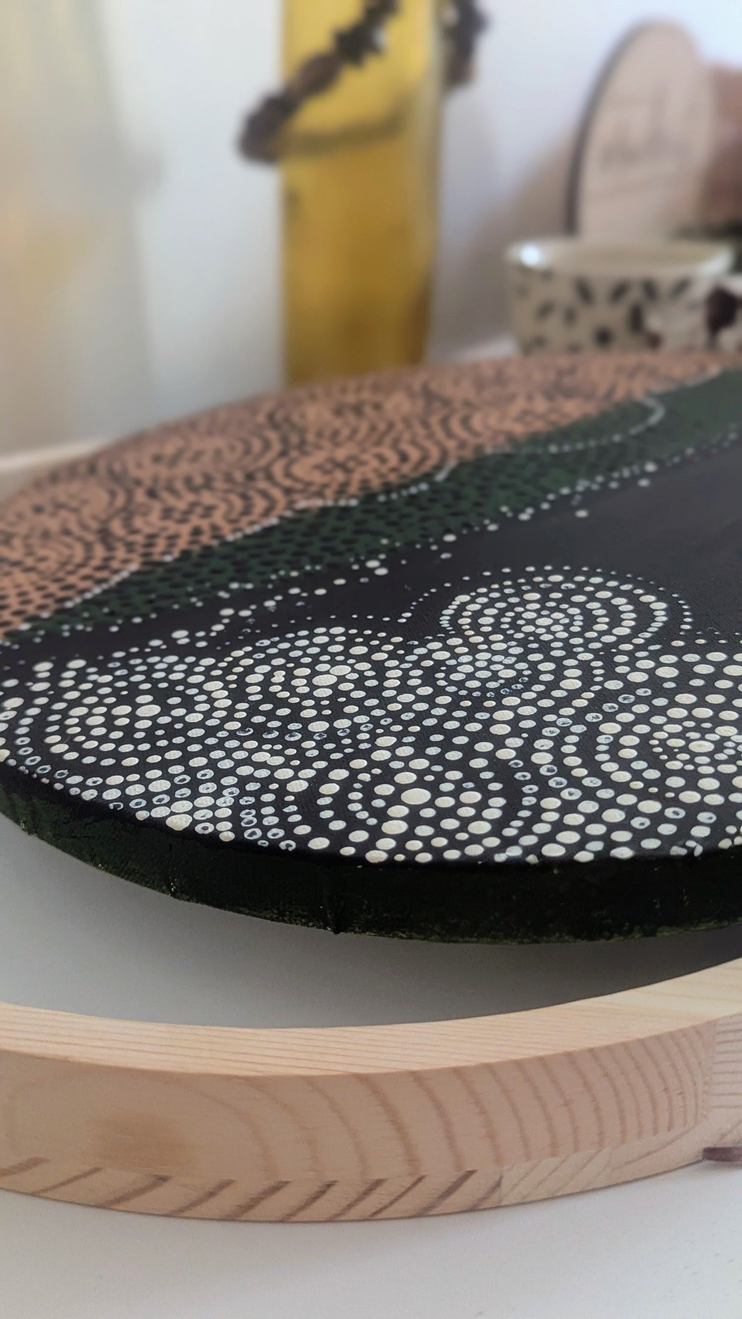 Circular Artwork Ready to Hang Framed - Sky Camp - Acrylic