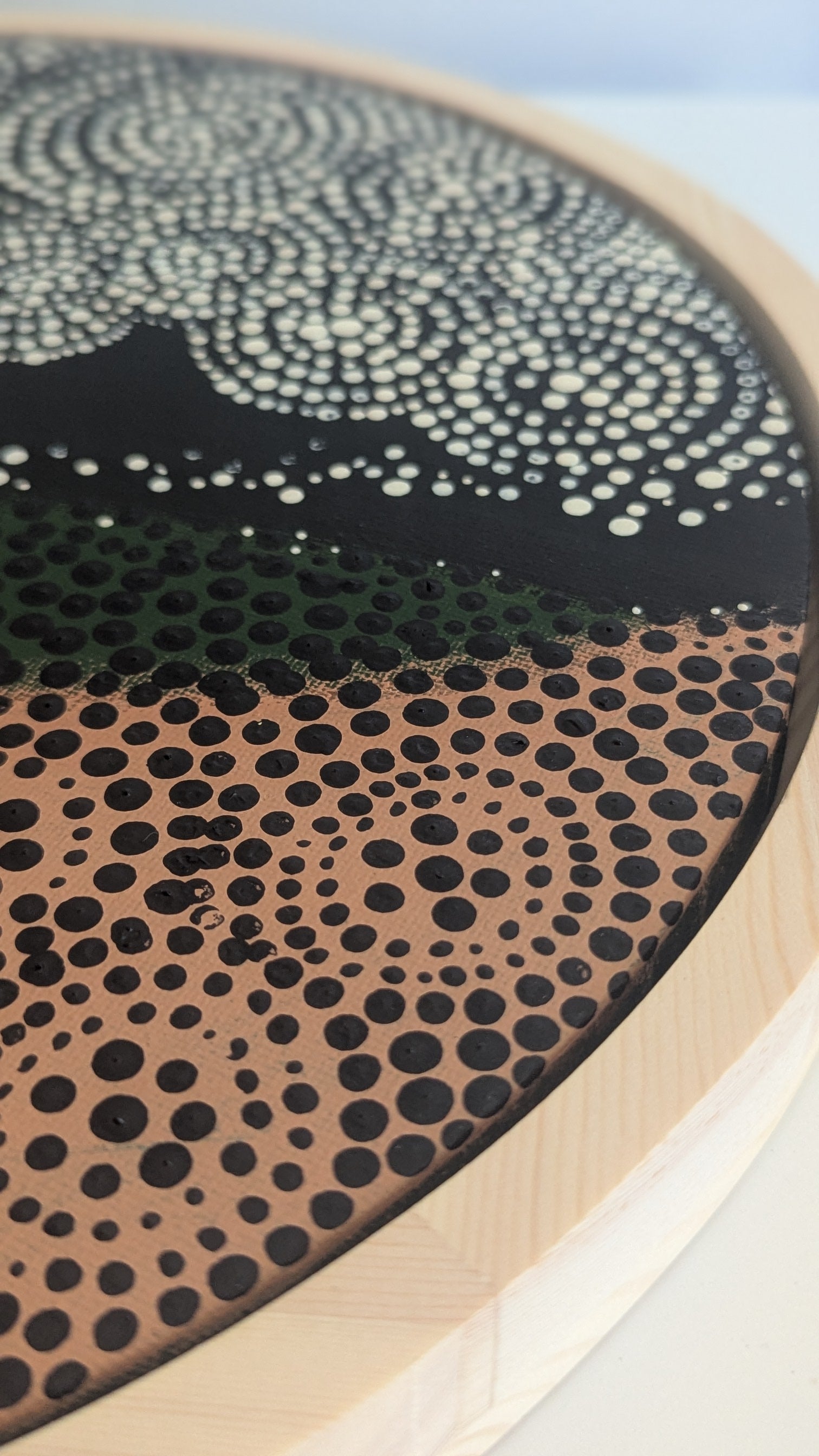 Circular Artwork Ready to Hang Framed - Sky Camp - Acrylic