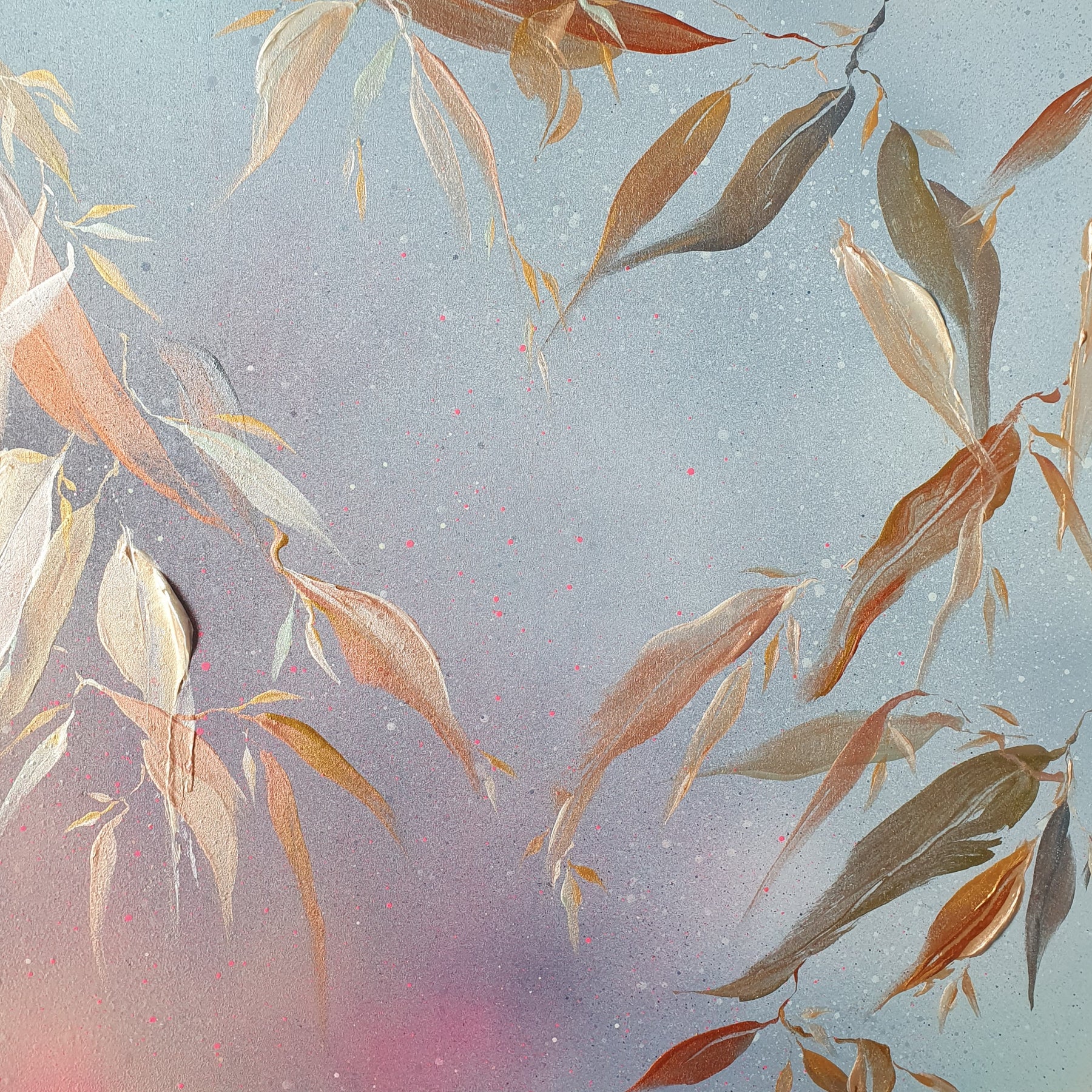 They Dance in Golden Sheen I & II | Original abstract wall art | Mixed media on board