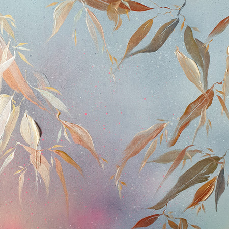 They Dance in Golden Sheen I & II | Original abstract wall art | Mixed media on board