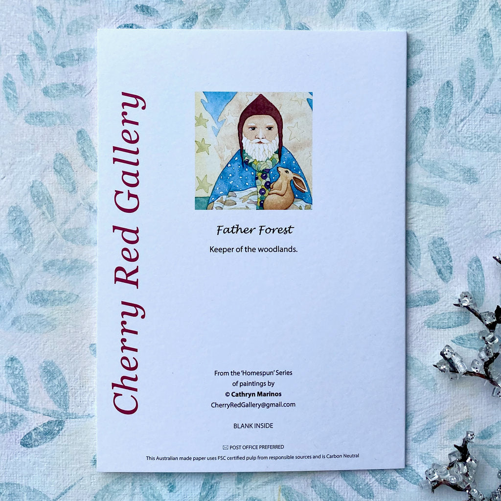 Five Peaceful Christmas Cards with Forest Animals (xp-ffor)