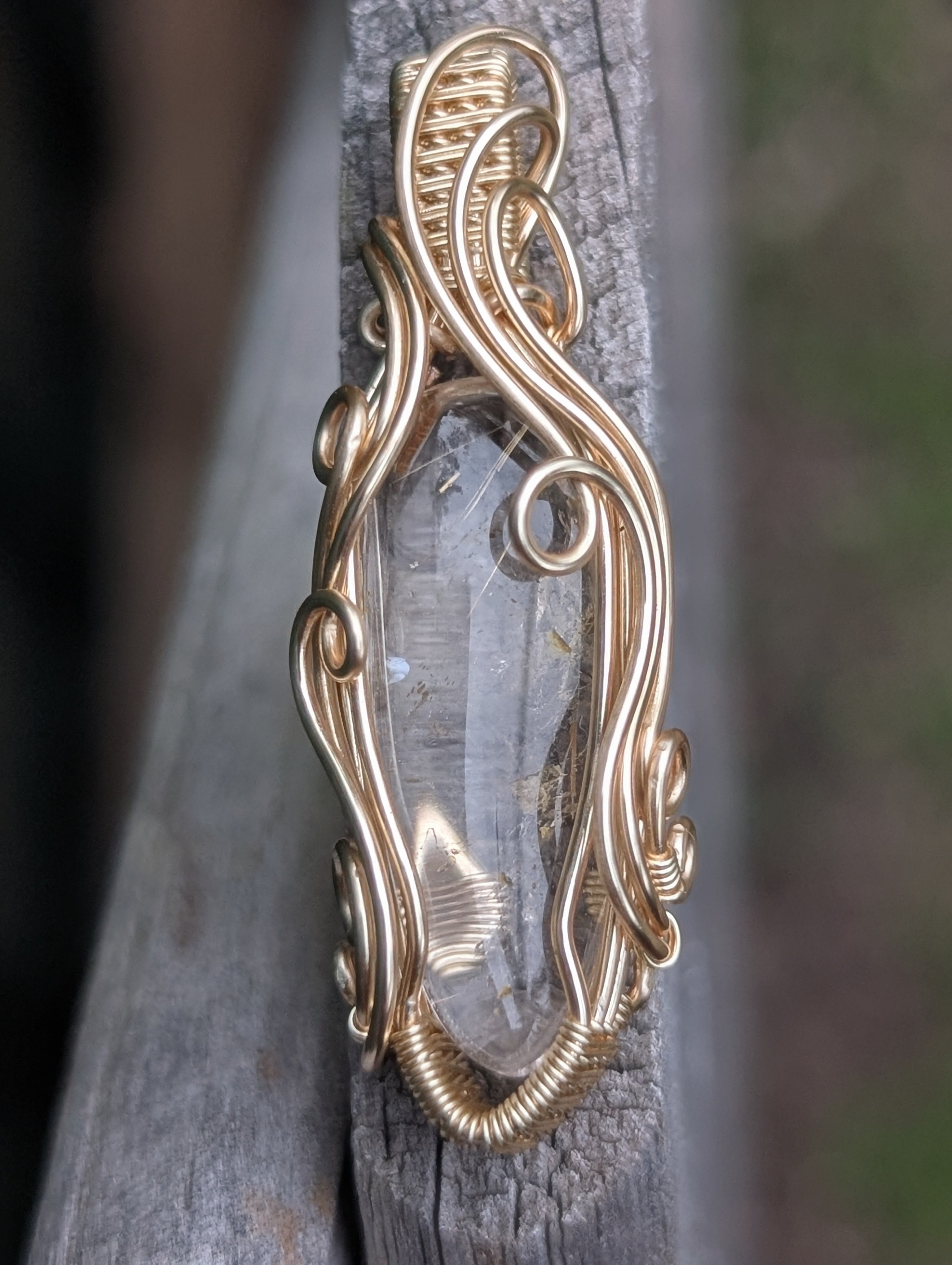 Angelica - Golden Rutile Quartz in Golden Coloured Copper