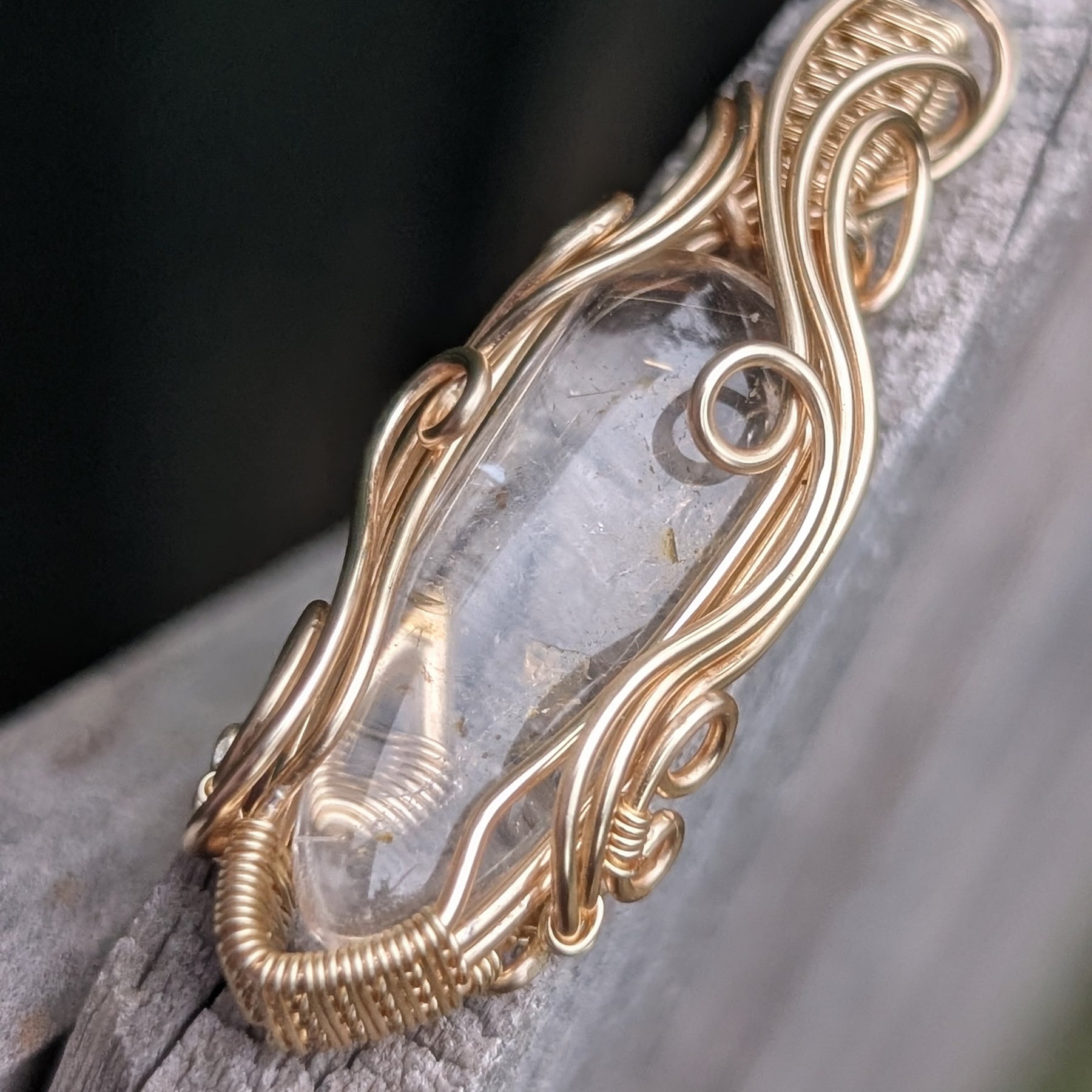 Angelica - Golden Rutile Quartz in Golden Coloured Copper