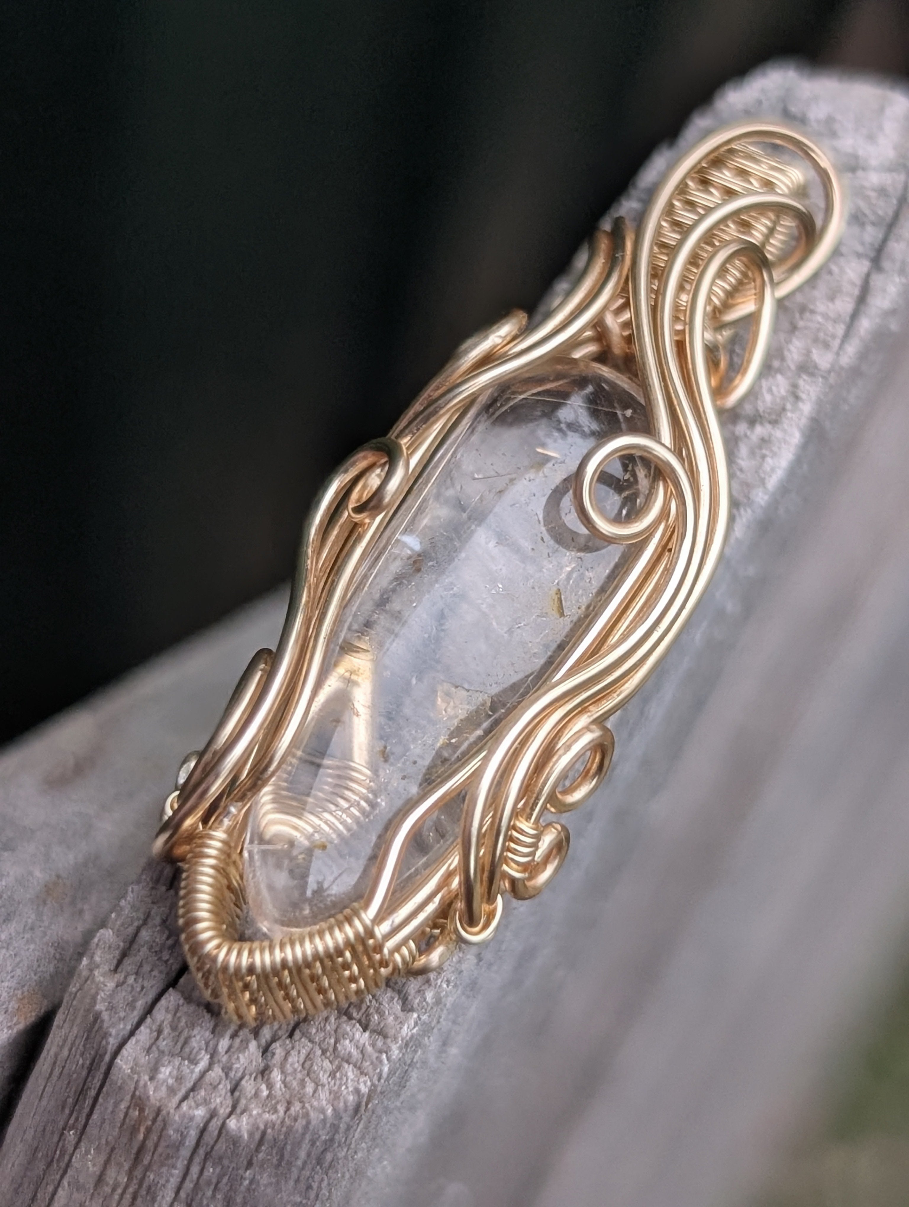 Angelica - Golden Rutile Quartz in Golden Coloured Copper