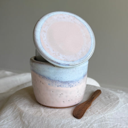 French Butter Keeper with Wooden Knife | Wheel Thrown Ceramic