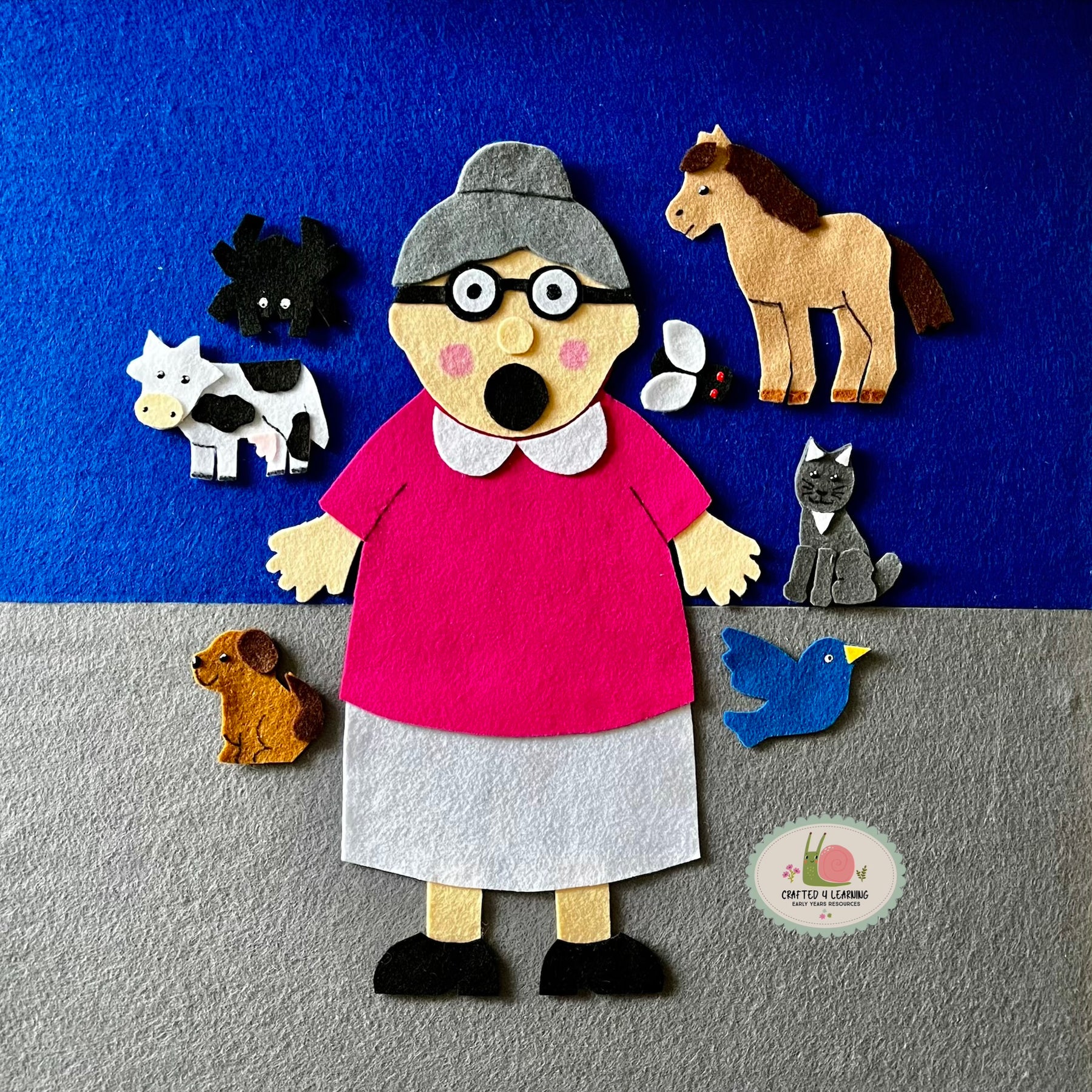 The Old Lady Who Swallowed a Fly - Felt Board Set