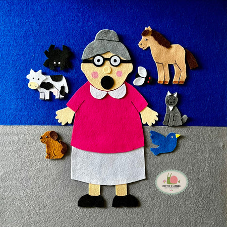 The Old Lady Who Swallowed a Fly - Felt Board Set
