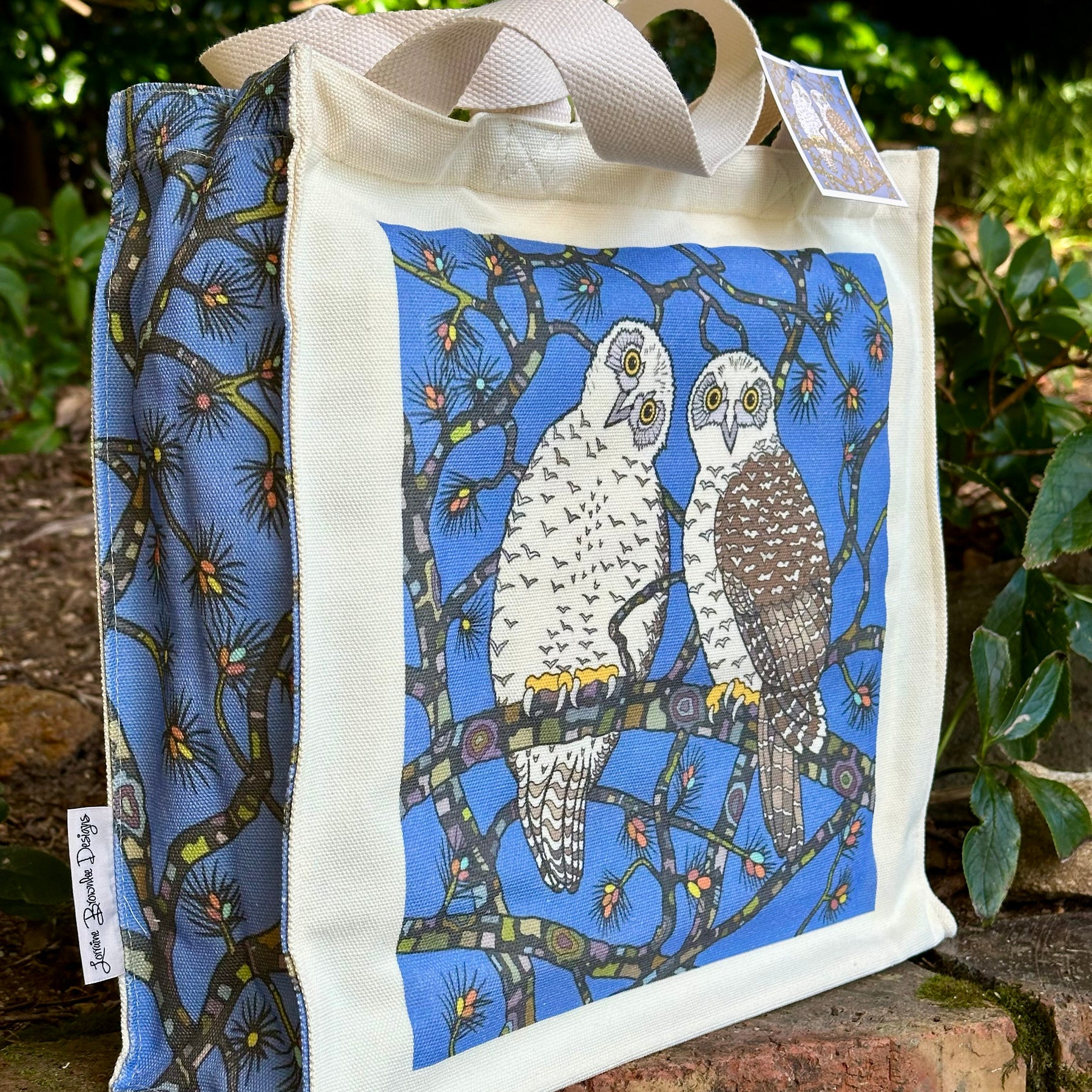 Powerful Owls Canvas art tote bag - carry or over shoulder