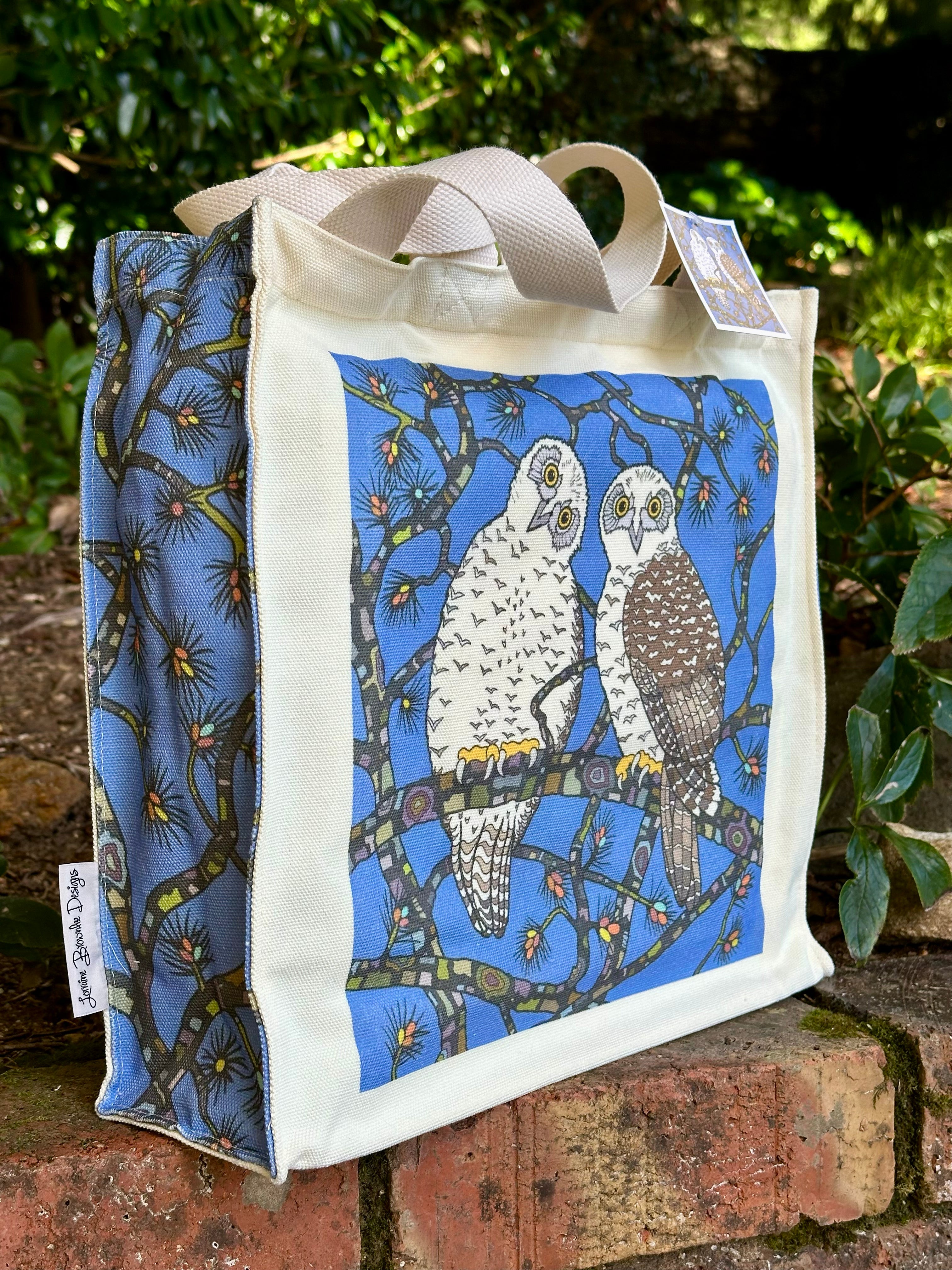 Powerful Owls Canvas art tote bag - carry or over shoulder