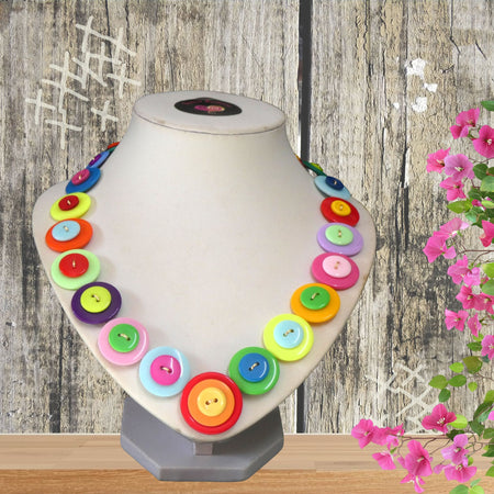 Button necklace - True Colours