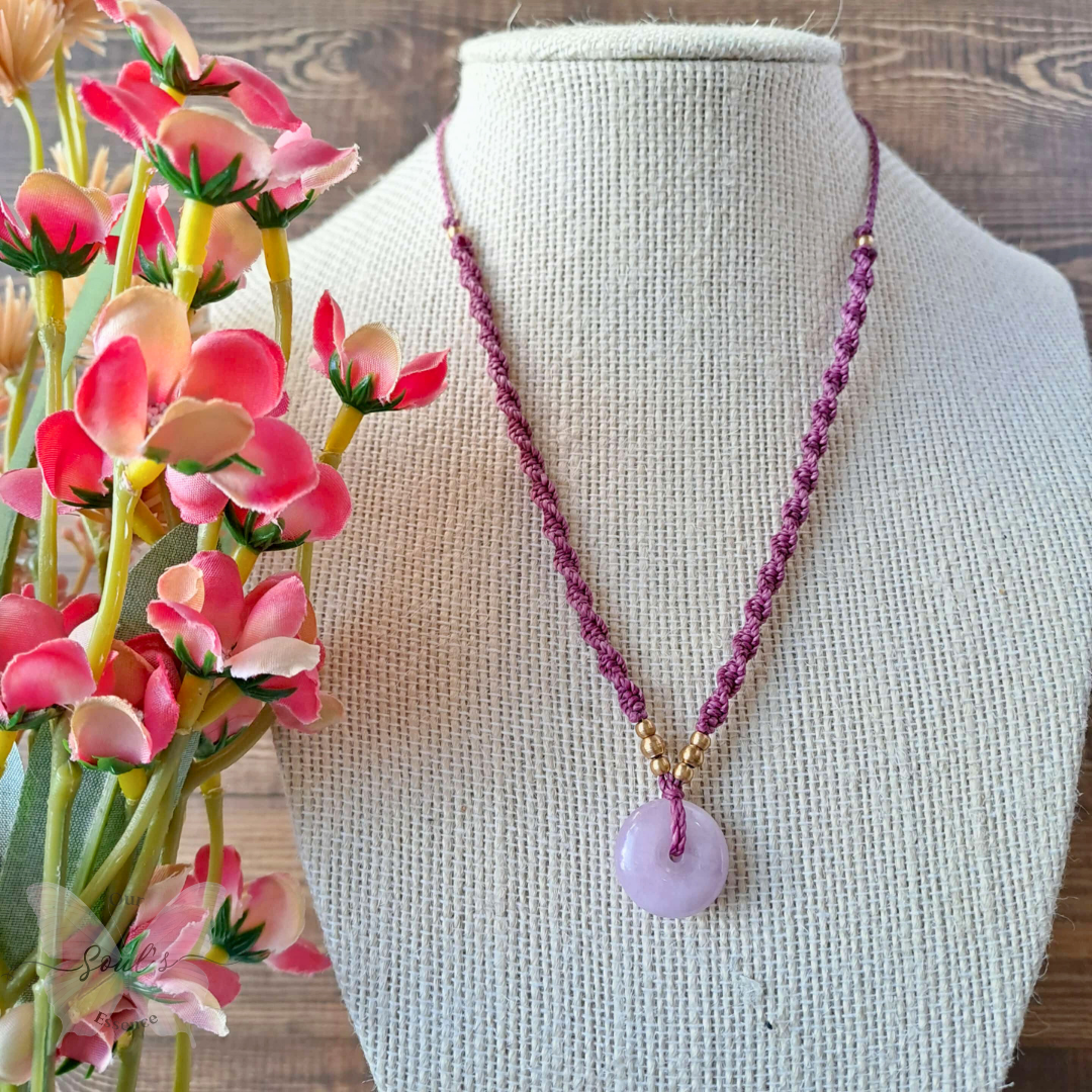 Kunzite Micromacrame Necklace
