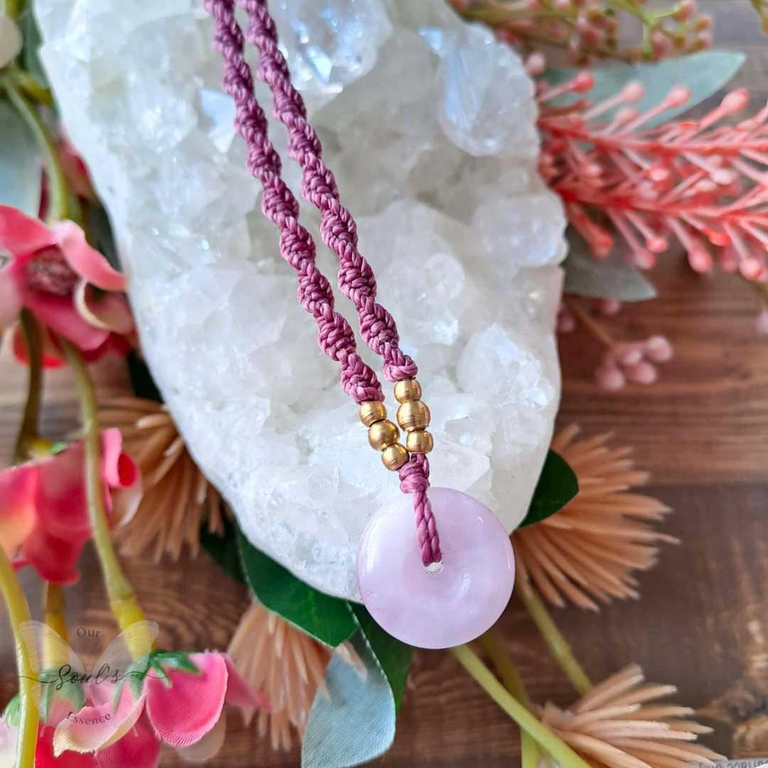 Kunzite Micromacrame Necklace