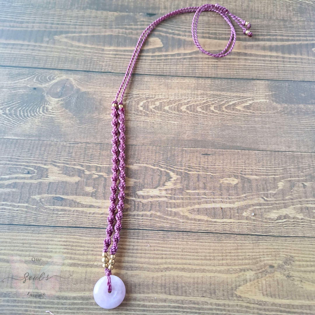 Kunzite Micromacrame Necklace