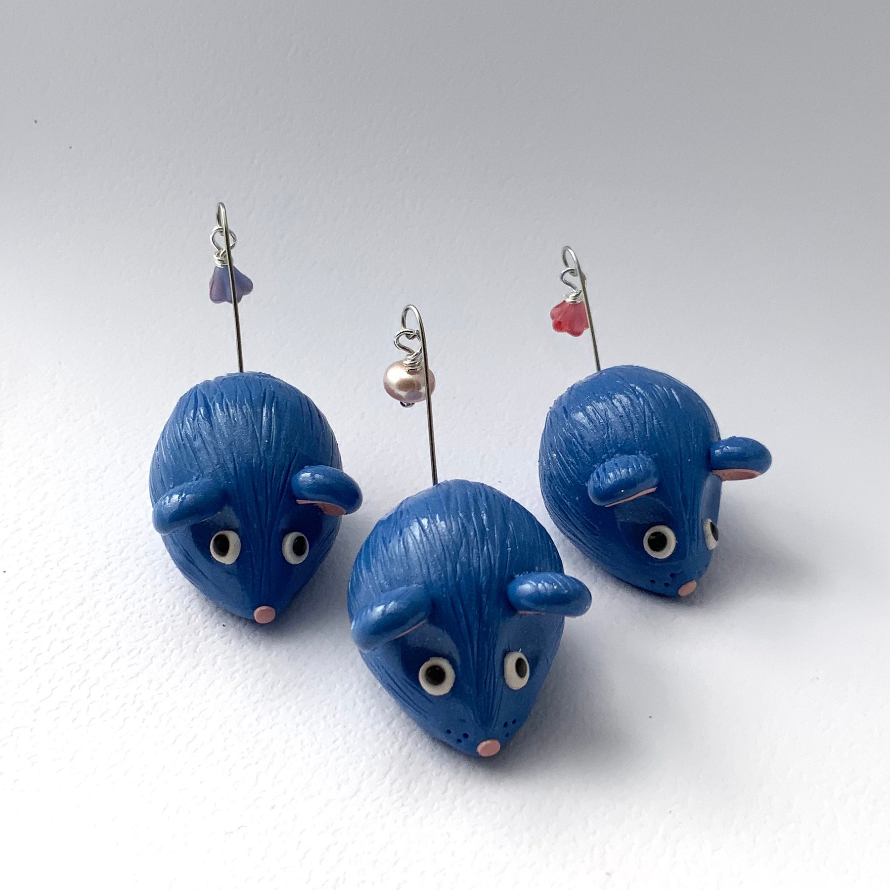 MOUSEMATES TRIO | Sweet Whimsical Handmade Polymer Clay Mice