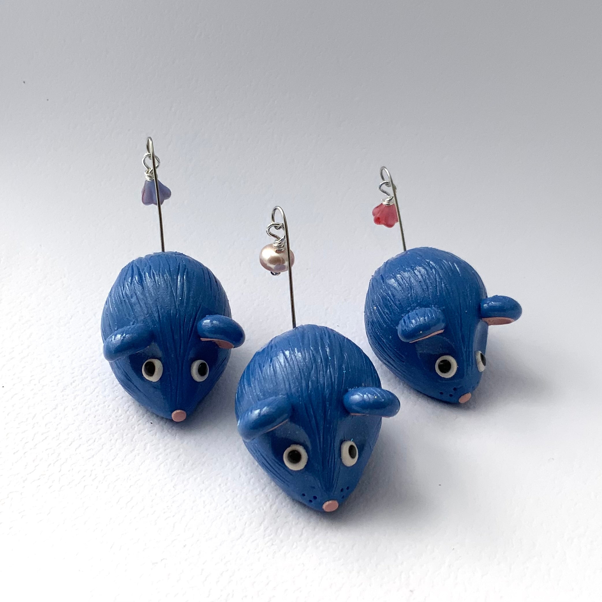 MOUSEMATES TRIO | Sweet Whimsical Handmade Polymer Clay Mice