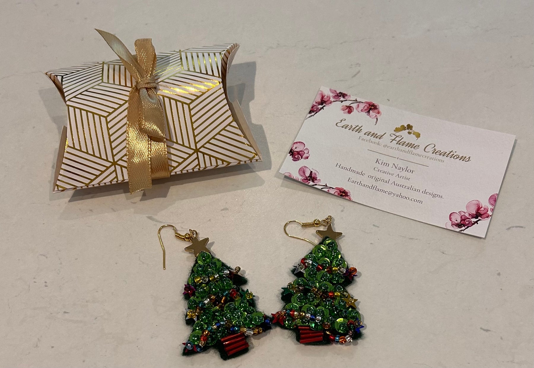 Sparkly Beaded Christmas Earrings
