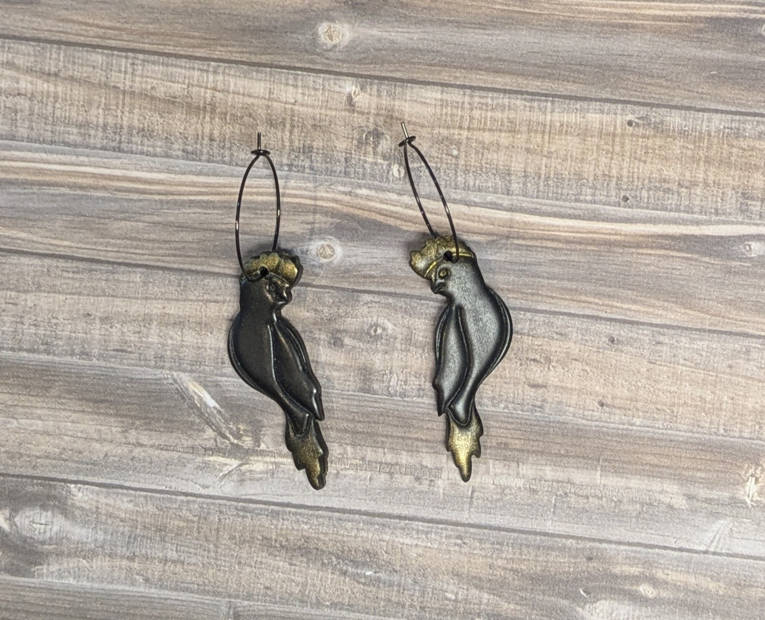 Black Galah earrings