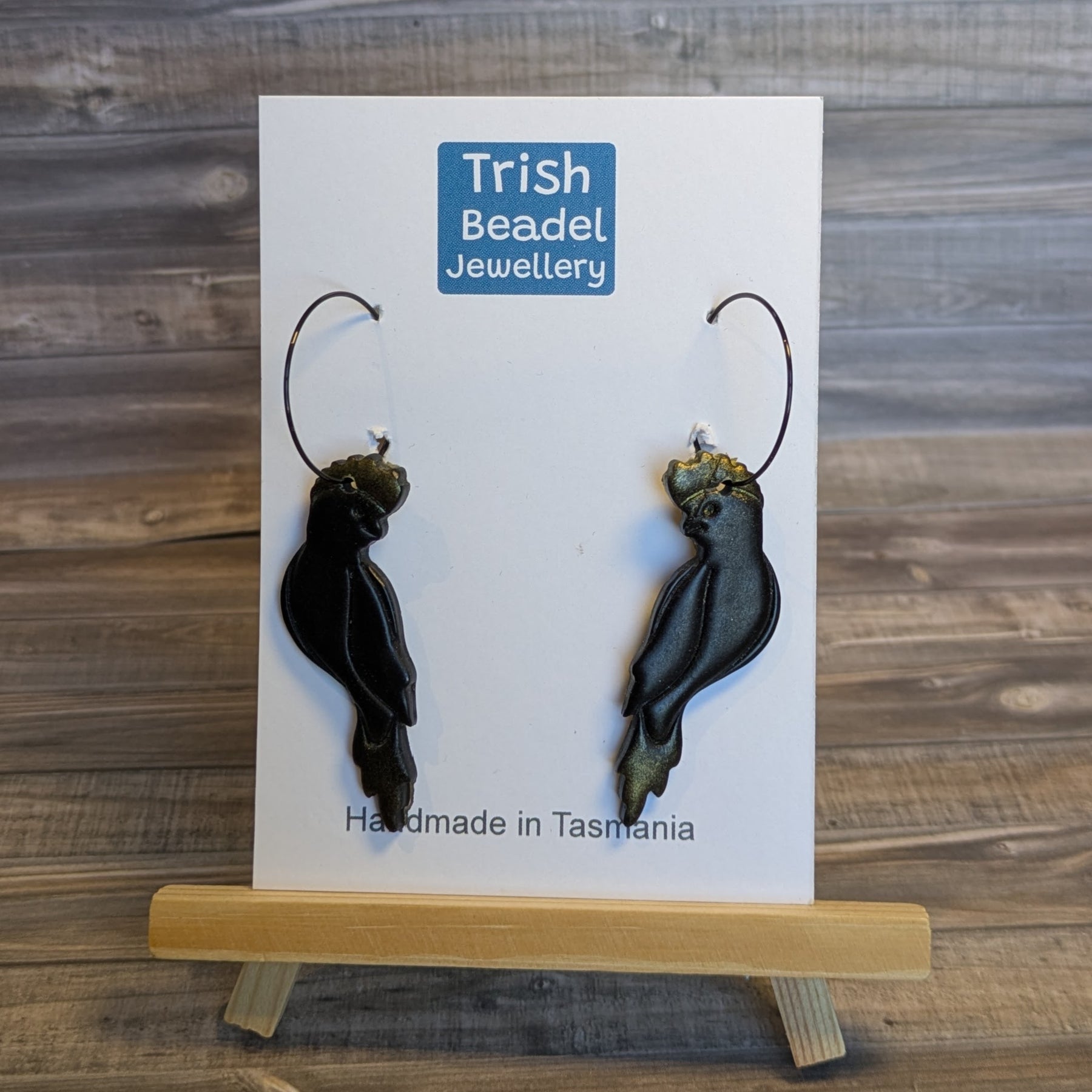Black Galah earrings