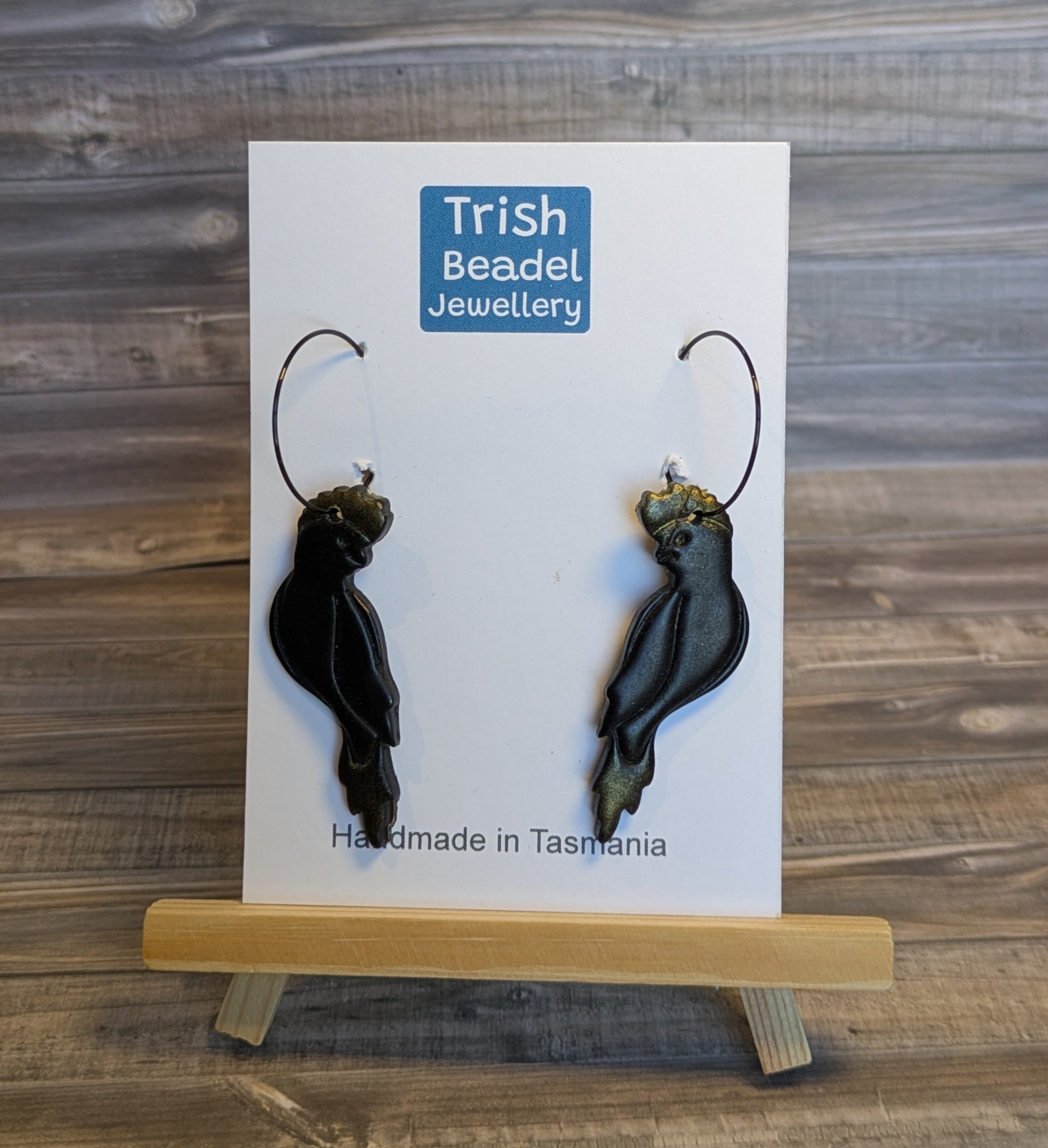 Black Galah earrings