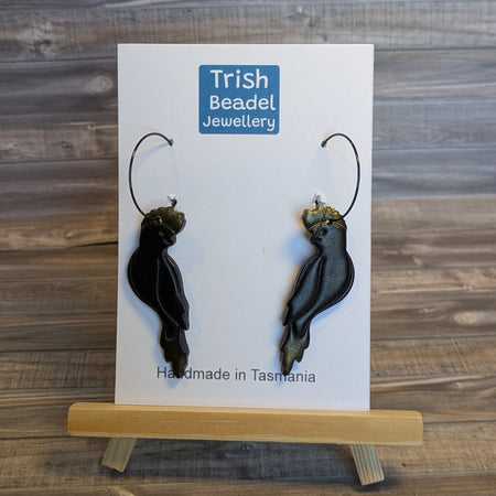 Black Galah earrings