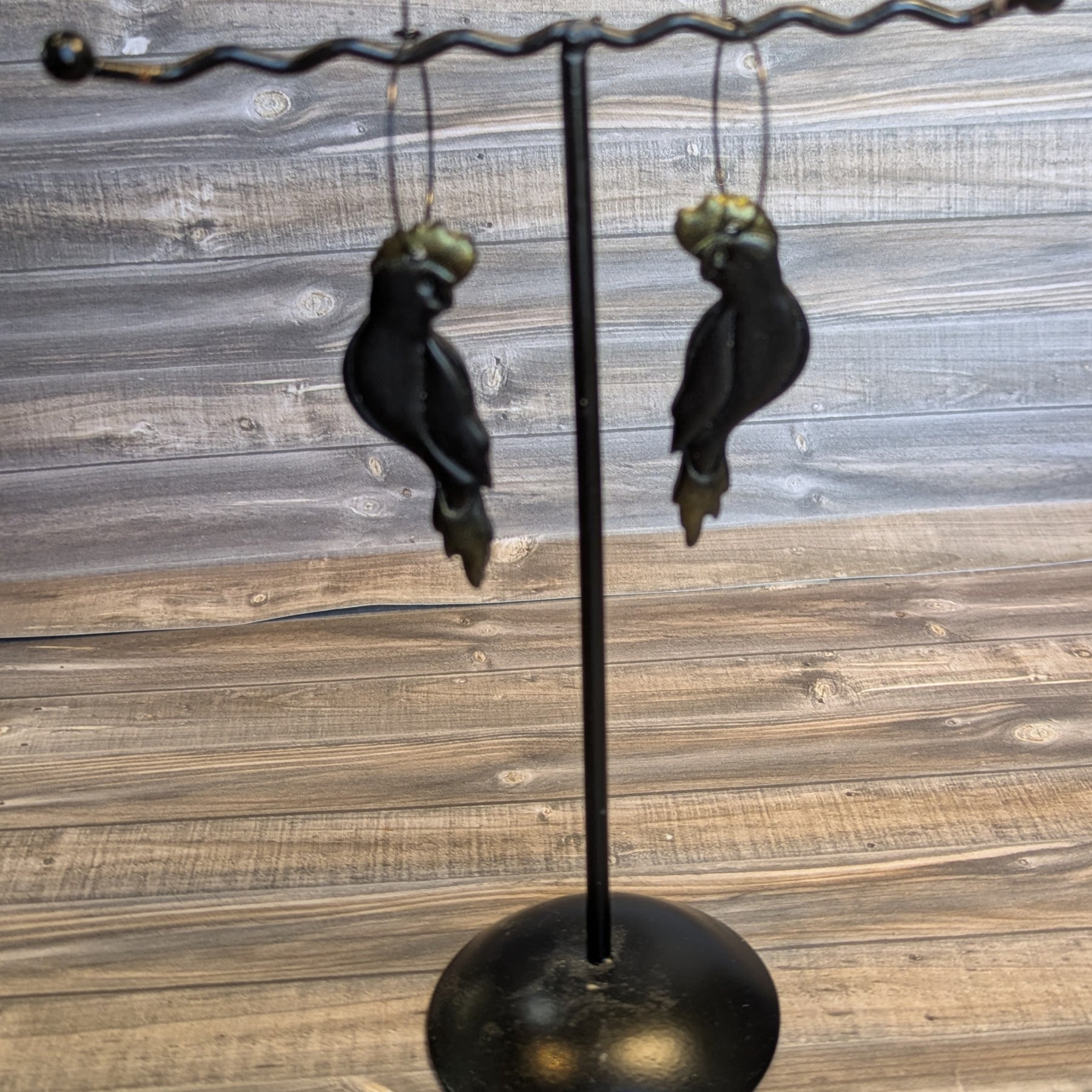 Black Galah earrings
