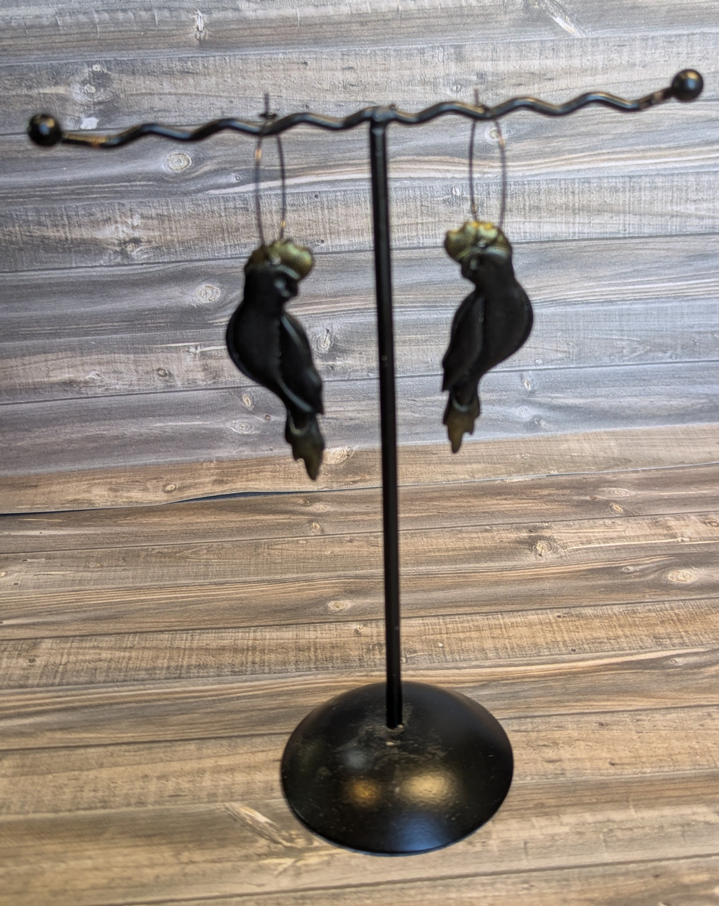 Black Galah earrings
