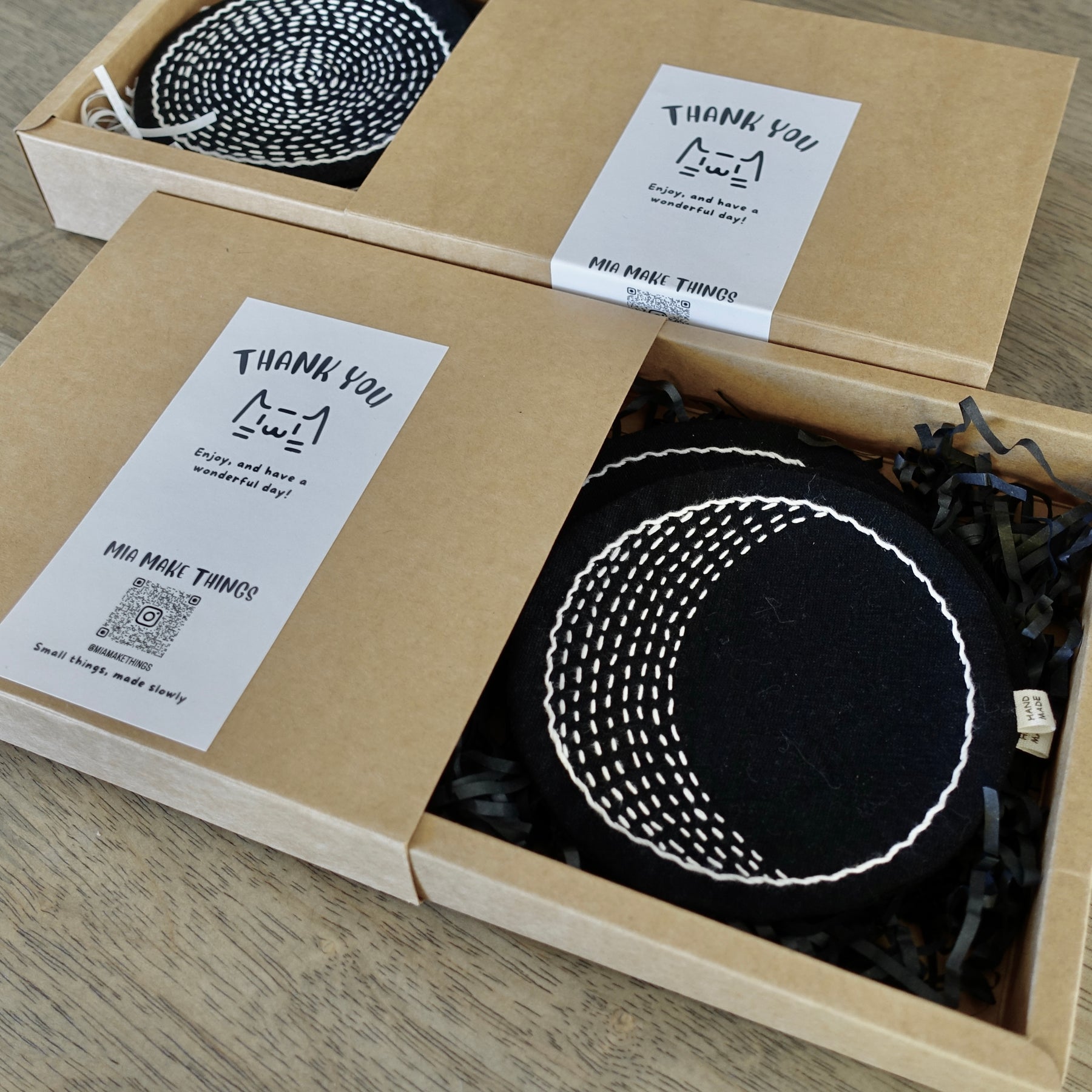 Moon Cycle Sashiko Coasters