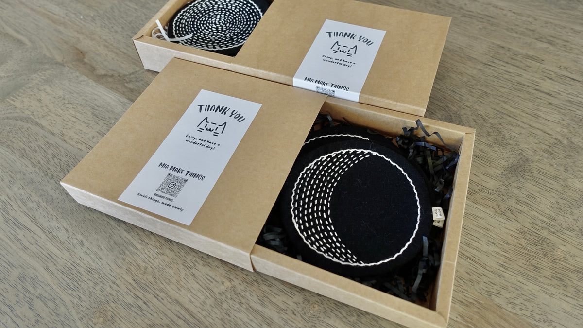 Moon Cycle Sashiko Coasters