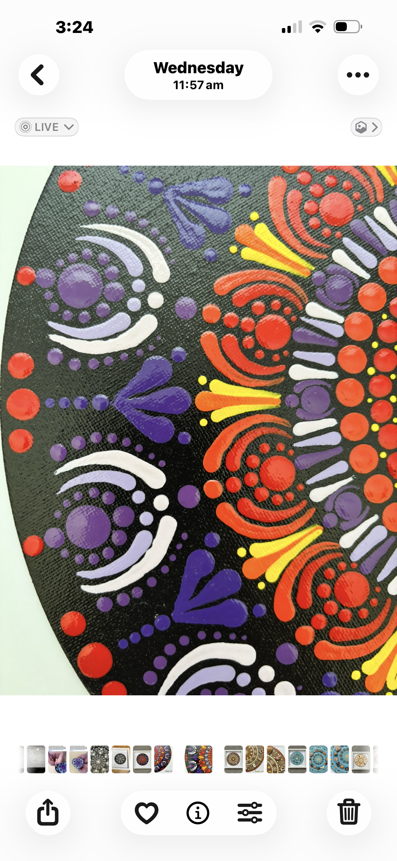 Sunset Amethyst Acrylic Hand-dotted Mandala