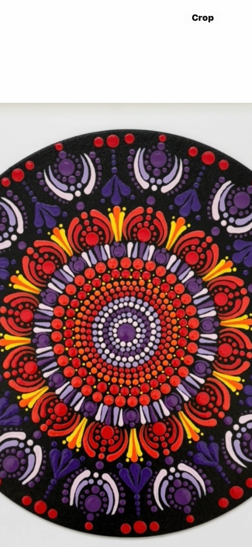 Sunset Amethyst Acrylic Hand-dotted Mandala