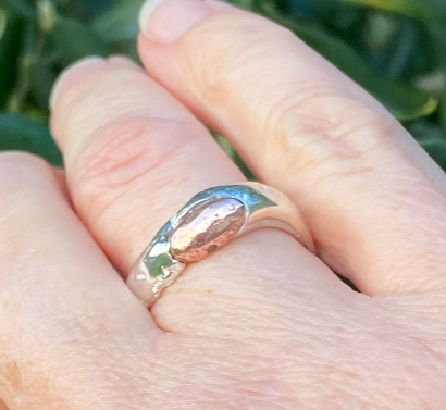 Sterling Silver & Copper Seed Ring | Size P½ | One of a Kind