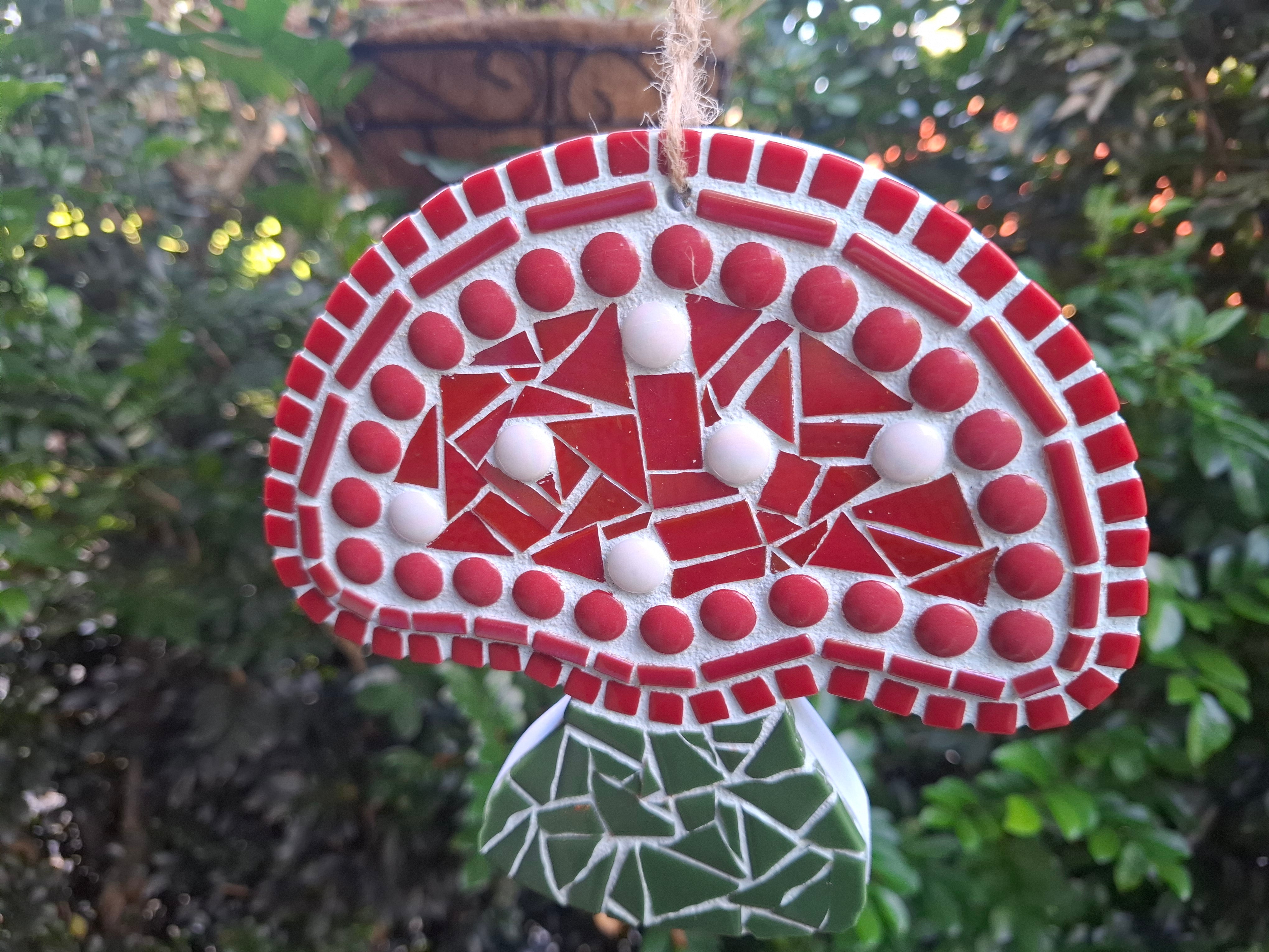 Mushie Mushroom Ceramic & Glass Mosaic Wall Hanging | Handmade Wall Art
