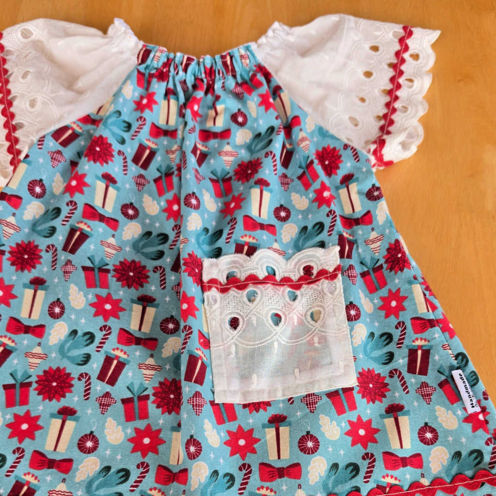 Handmade Baby Girls Christmas Dress – Size 1