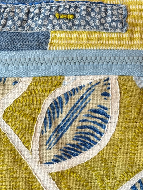 Crossbody Bag - Unique - Embroidered - Textile Art - Collage