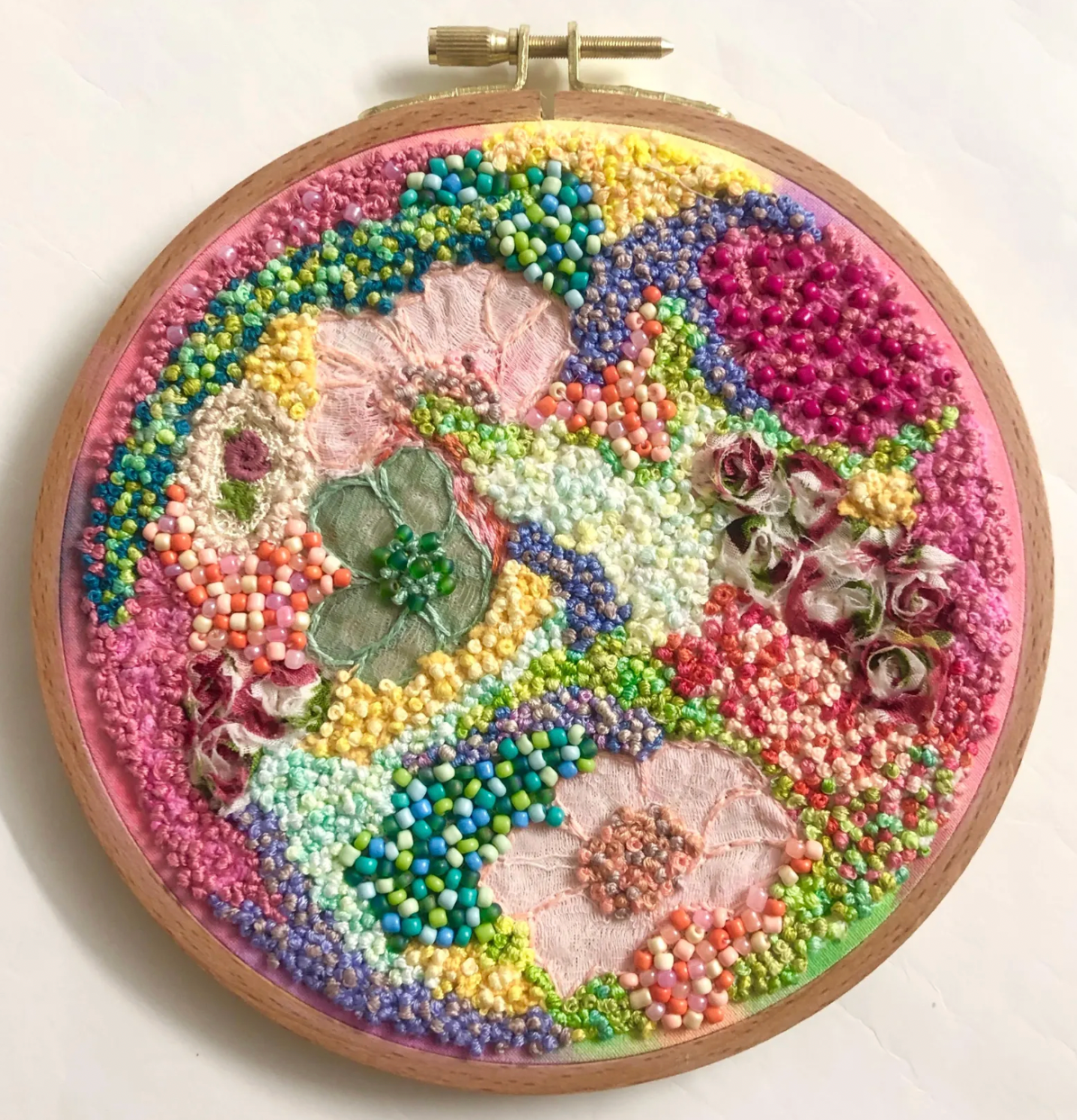 Slow Stitched Fibre Artwork - Blooming Meadows